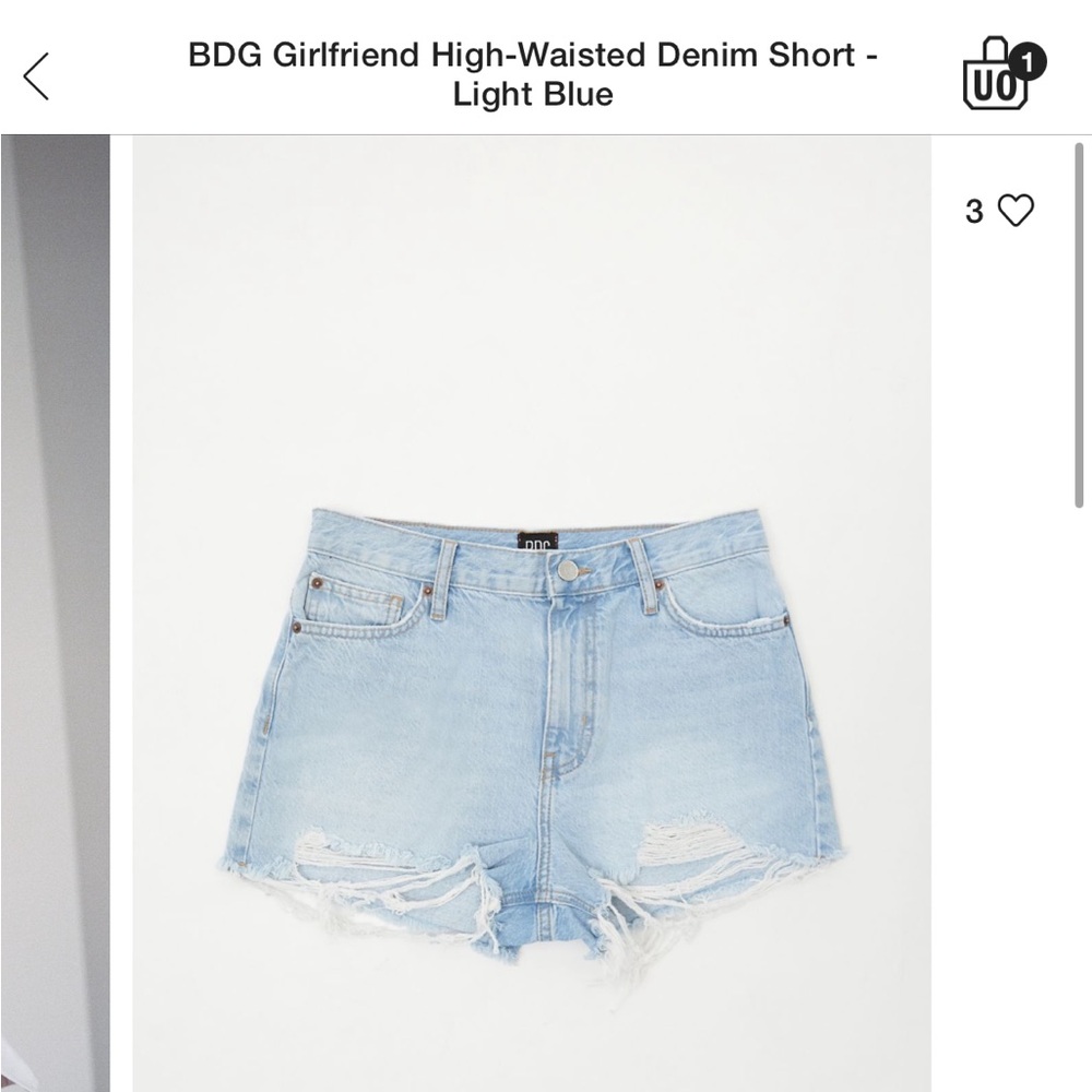BDG Girlfriend High Rise Denim Shorts